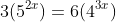 3(5^{2x})=6(4^{3x})