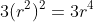 3(r^2)^2=3r^4