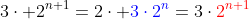 3\cdot 2^{n+1}=2\cdot {\color{blue}3\cdot2^n}=3\cdot{\color{red}2^{n+1}}