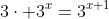 3\cdot 3^x=3^{x+1}