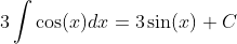 3\int\cos(x)dx=3\sin(x)+C