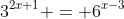 3^{2x+1} = 6^{x-3}