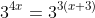 3^{4x}=3^{3(x+3)}