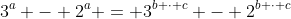 3^a - 2^a = 3^{b \cdot c} - 2^{b \cdot c}