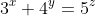 3^x+4^y=5^z