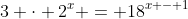 3 \cdot 2^x = 18^{x - 1}