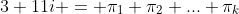 3+11i = \pi_1 \pi_2 ... \pi_k