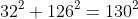 32^2+126^2=130^2