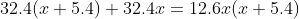 32.4(x+5.4)+32.4x=12.6x(x+5.4)