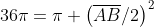 36\pi=\pi \left(\overline{AB}/2\right)^2