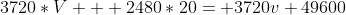 3720*V + 2480*20= 3720v+49600