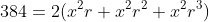 384=2(x^2r+x^2r^2+x^2r^3)