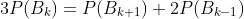 3P(B_{k})=P(B_{k+1})+2P(B_{k-1})