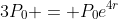 3P_0 = P_0e^{4r}