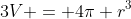 3V = 4\pi r^3