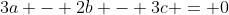 3a - 2b - 3c = 0
