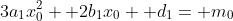 3a_1x_0^2+ 2b_1x_0+ d_1= m_0