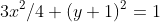 3x^2/4+(y+1)^2=1