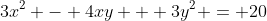 3x^2 - 4xy + 3y^2 = 20