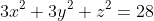 3x^2+3y^2+z^2=28