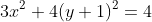 3x^2+4(y+1)^2=4