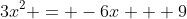 3x^2 = -6x + 9