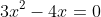 3x^2-4x=0