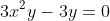 3x^2y-3y=0