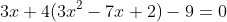 3x+4(3x^2-7x+2)-9=0