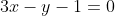 3x-y-1=0