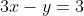 3x-y=3