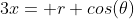 3x= r cos(\theta)