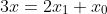 3x=2x_{1}+x_{0}