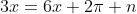 3x=6x+2\pi n