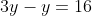 3y-y=16
