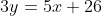 3y=5x+26