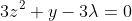 3z^2+y-3\lambda=0