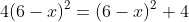 4(6-x)^2=(6-x)^2+4