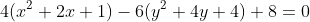 4(x^2+2x+1)-6(y^2+4y+4)+8=0