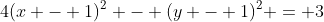 4(x - 1)^2 - (y - 1)^2 = 3