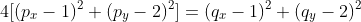 4[(p_x-1)^2+(p_y-2)^2]=(q_x-1)^2+(q_y-2)^2