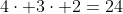 4\cdot 3\cdot 2=24