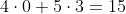 4\cdot0+5\cdot3=15