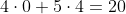 4\cdot0+5\cdot4=20
