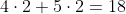 4\cdot2+5\cdot2=18