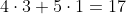 4\cdot3+5\cdot1=17