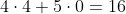 4\cdot4+5\cdot0=16