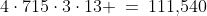 4\cdot715\cdot3\cdot13 \:=\:111,\!540
