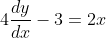 4\frac{dy}{dx}-3=2x