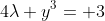 4\lambda y^3= 3